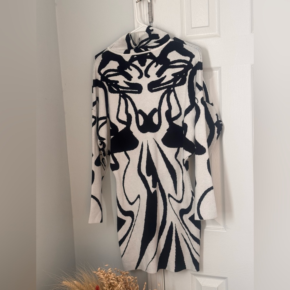 Stylish Black and White Mini Dress